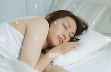 japanese bed sleeping woman attractive alamy young