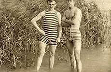 vintage men swimwear striped bathing suits swimsuit swimming swimsuits 1920s bain maillot century early piece 20th costumes hommes mens man