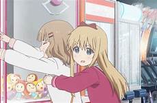 chest rubbing yuru sakurako grabbing grab safebooru kyouko toshinou oomuro