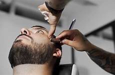 barber shaving shop salon razor haircut blade shaves straight hairdresser customer stock man footage