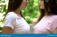lesbians each other two intimate attractive passionately looking moment stock intimacy
