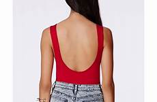 thong bodysuit ryska backless lifeguard campaign missguided red lyst