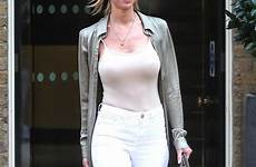 lauren pope nude top draws ample attention towie former star assets her vest london perky coat duster jeans scroll down