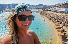 mykonos beach greece party psarou abroad beaches guide blonde theblondeabroad greek island islands travel girl italy traveling bar first time