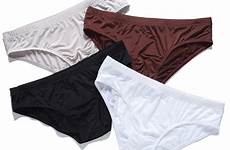 silk underwear men ice briefs seamless low sexy breathable transparent thin gay ultra mens waist man aliexpress
