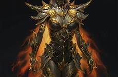 demon armor female fantasy concept character artwork dark girl demons monster knight warrior women horror scifi anime characters light beautiful