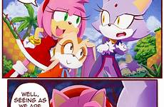 sonic hedgehog amy fanart blaze cat rose rabbit ass cream big doujin pink cartoon know friends comics meme eat characters