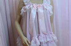 sissy negligee chiffon pink dress babydoll baby nightie cosplay sheer adult etsy doll mens