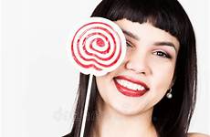 emotions different licking candy sweet woman young beautiful expressing portrait happy stock beauty cute