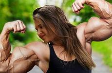 muscle girl biceps flexing young huge emily brand workout