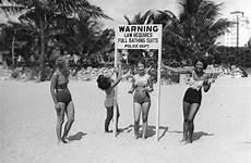 beach florida miami bathing women suits sign young fun making historical
