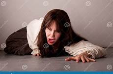 crawling floor female victim stock horror royalty lady fear