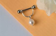 nipple pearl 14g piercing clit nippel schild perle kitzler schmuck ring