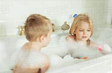 sister brother bathtub together playing little adorable foam dissolve stock d2115 lightfield