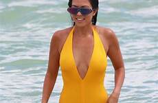 kardashian kourtney beach swimsuit miami sexy hawtcelebs story aznude