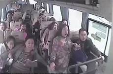 bus passengers crash screaming china chinese footage down flying road seconds deadly phones sleeping shown mobile using were before their