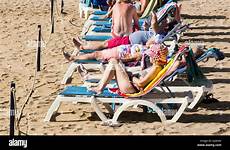 beach spain sunbathing woman women stock alamy photography