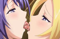 kisses blonde manga saliva blush 2girls gelbooru happening mankitsu suzukawa rei