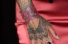 rihanna tattoos hand henna her tattoo ball diamond red zac posen maori first annual tatt guide style mandala rihannas shines