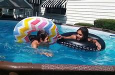 having pool fun kids