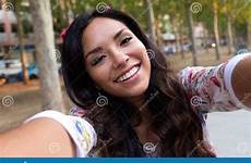 taking girl selfie student pretty stock dreamstime portrait outdoor
