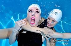 underwater scuba wetsuit cap catfighting diving το