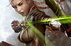 elf fantasy warrior female woman girl elves women digital archer artwork read bow