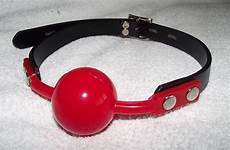 mouth bondage gag ball rubber red kinky gum harness gimp restraint fetish larger