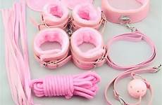 bondage set bdsm pink sex adult gag whip couple toys 7pcs game rope handcuffs clamps nipple mask lingerie erotic sets