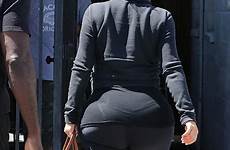 kim kardashian style bump baby pregnant street workout butt july angeles los behind la kanye growing tight after her bumps