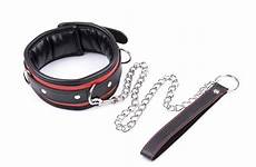 collars leather collar sex leash bdsm neck bondage harness slave chain padded adult fetish games toys choker pu necklace red