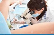 gynecologist patient her gynecological examining professional female close stock chair doctor preview