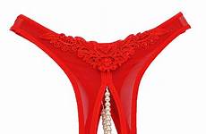underwear string women panties sexy crotchless transparent lace open pearl seamless thong thongs crotch tanga womens strings over clothing