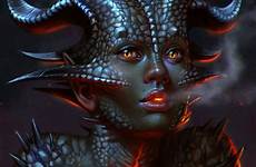 scales fantasy creature monster female paint dark draw light women creatures shares