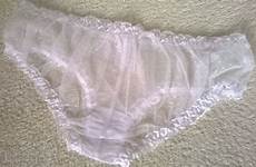 lace panties frilly sissy frou sheer white knickers lovely cute trims measurements include above any