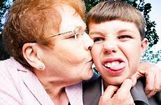 kissing granny grandparents stock grandson her cheek grandma similar bernard dave nest empty insider