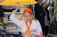 gabi nip braless grecko safety posed practised parasol