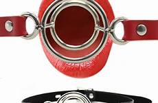 gag mouth ball ring gags bdsm lock double oral breathable fetish leather men women
