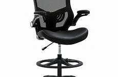 drafting support tall desk stool ergonomic flip foot lumbar footrest padded walmartimages desks pu