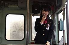 train tokyo skirt japanese groper japan girl conductor tokyokinky odakyu jumps odawara window line pantyhose moving woman sex erotic