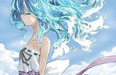 anime manga water girl hair dragon pixiv fille dessin kawaii dress slayer eau sleeveless creepypasta zerochan cute ocean magic blue