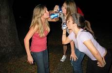 girls funny drinking beers shotgunning