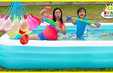 ryan balloons water pool bunch mommy