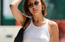 nipples bella hadid shirt white flashes tight her standing sister shows gc