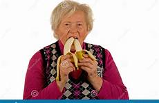 lady bananas senior stock eating royalty dreamstime