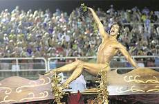 carnival brazil samba skimpy rio janeiro leaders ridicule garb tijuca performs sambadrome float celebrations unidos member da during school ap