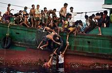 rohingya migrants boat myanmar sea refugees andaman people malaysia burma floating found tragedy young children muslims adrift carrying archambault christophe