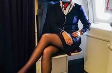 attendant cabin airways nylons stewardess skirts