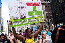 topless women manhattan go not protesters york right draw equality bare chested if crowd marchers seeking tips midtown dozen marched