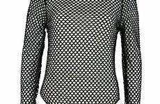 fishnet bodysuit mesh sheer mix ladies crop through top